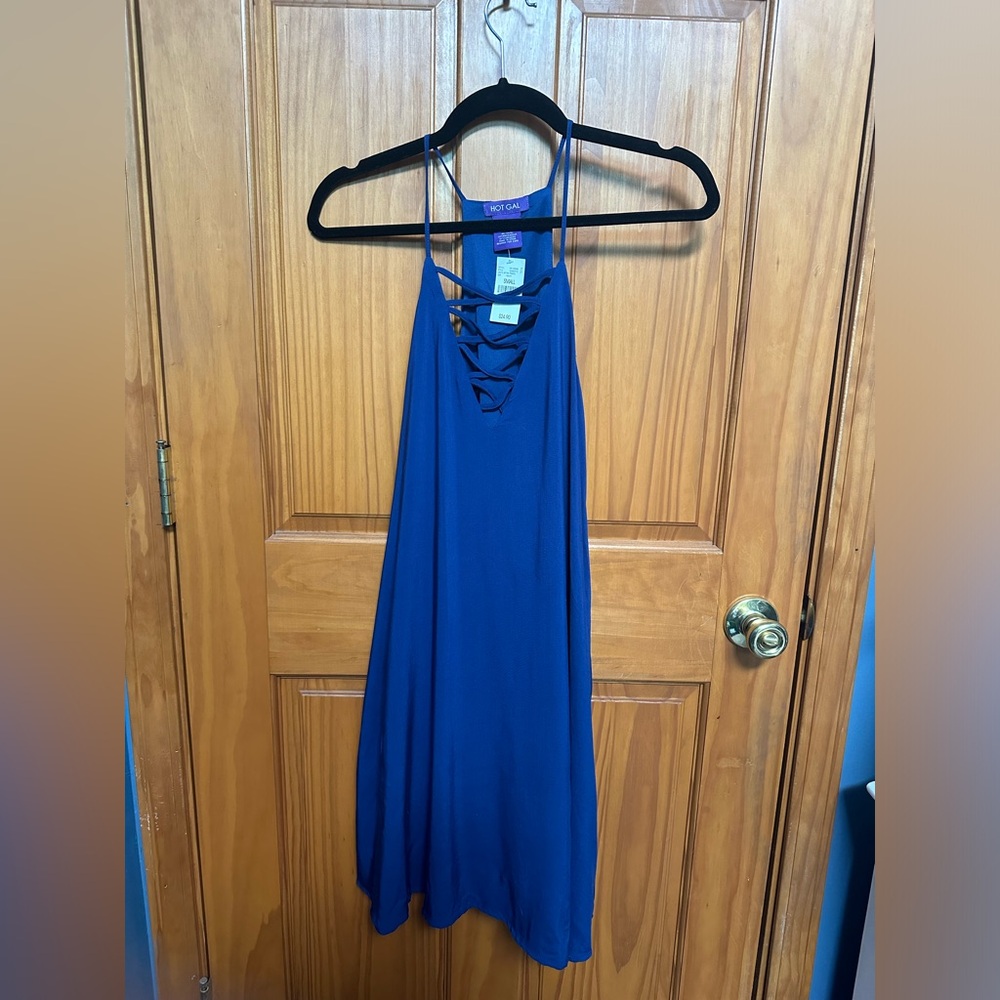NWT Wet Seal royal blue sleeveless criss-cross flowy dress size S